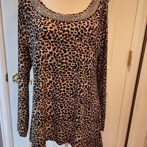 Embellished Animal Print Tunic